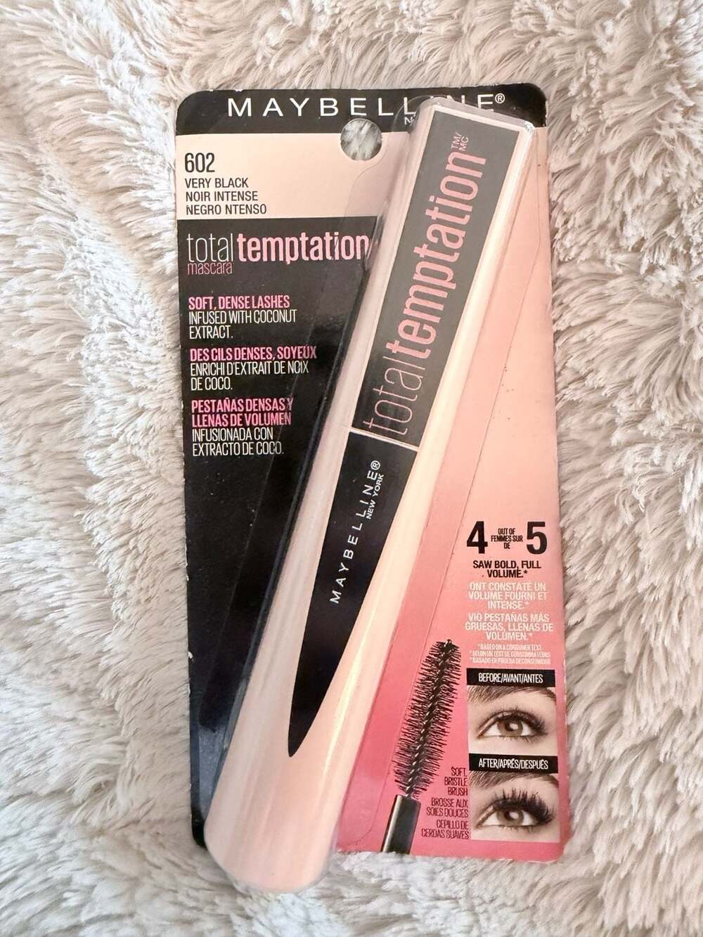 Maybelline Total Temptation Washable Mascara, 602 Very Black